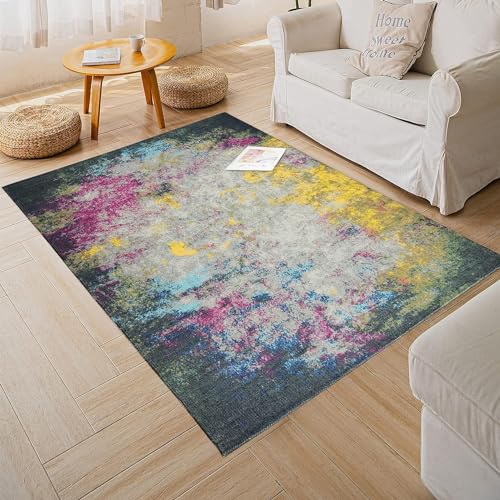 Image of Printed Rug Soft Floor Carpets with Anti Slip Backing for Living Room | Bedroom | Kids Room (Multi, 3x5 Feet)