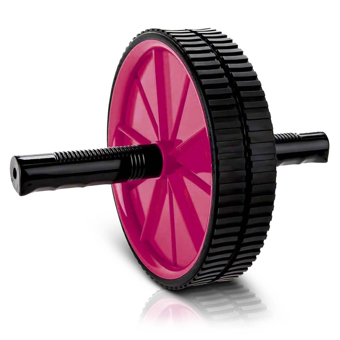 Abb Initio Gym (A De Jure Fitness Brand) Ab Roller For Men & Women, Abs Exercise Equipment For Tummy, Usable In Gym Workout, Home Workout, Anti Slip & Anti-Skid Abs Wheel (Pink & Black)-image-9