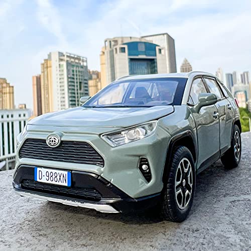 Modelo de auto WAKAKAC 1:32 RAV4 de metal con luz y sonido miniatura 6