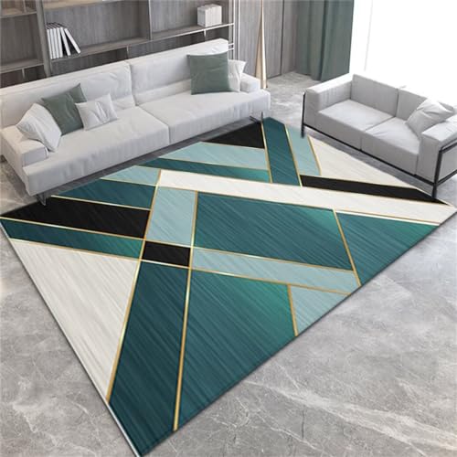 Tapis de salon tapis interieur 80x150cm vert anti-acariens