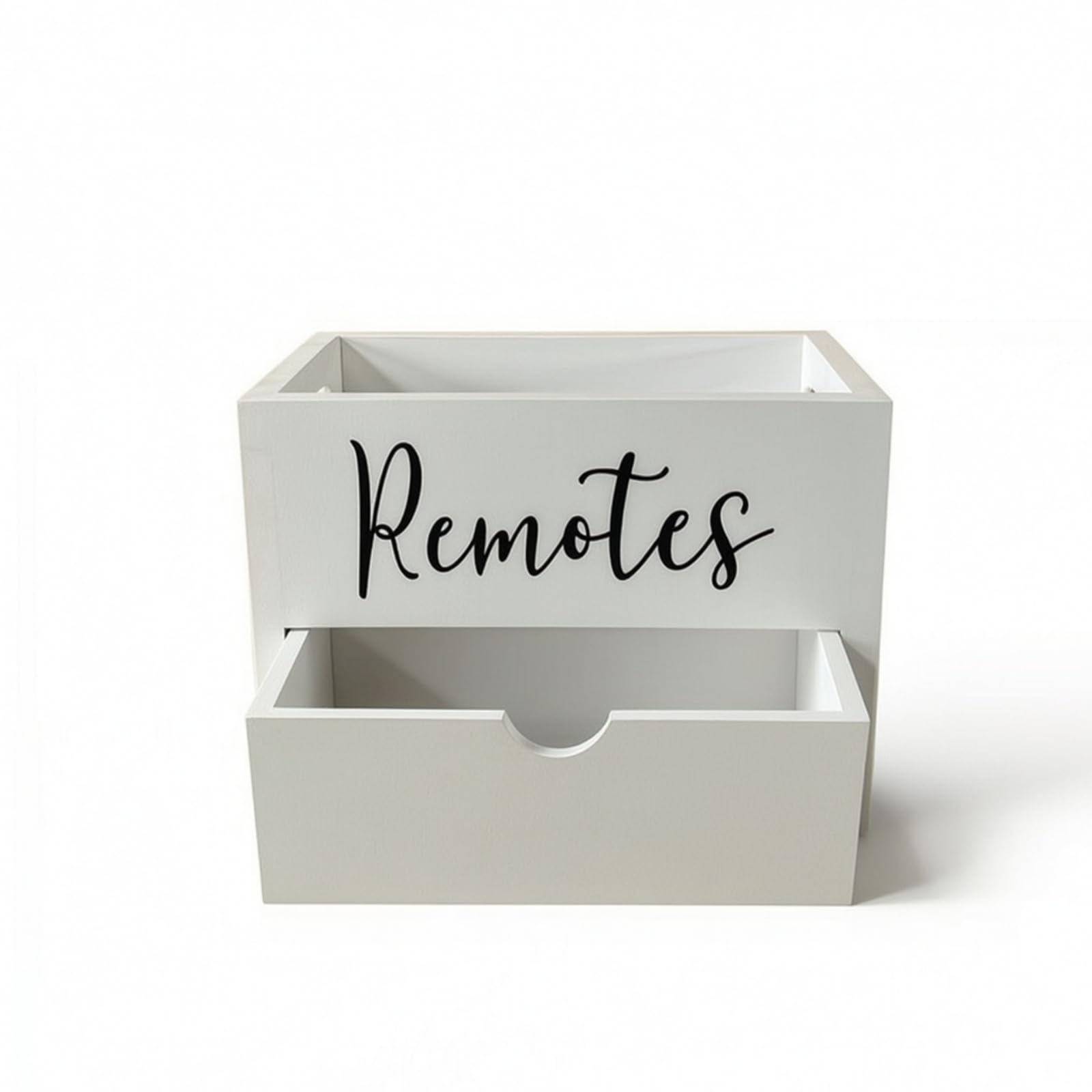 Organizador Madera con Cajón Multifuncional Organizador Escritorio con Compartimentos Práctico Caja Organizadora para Oficina, Blanco
