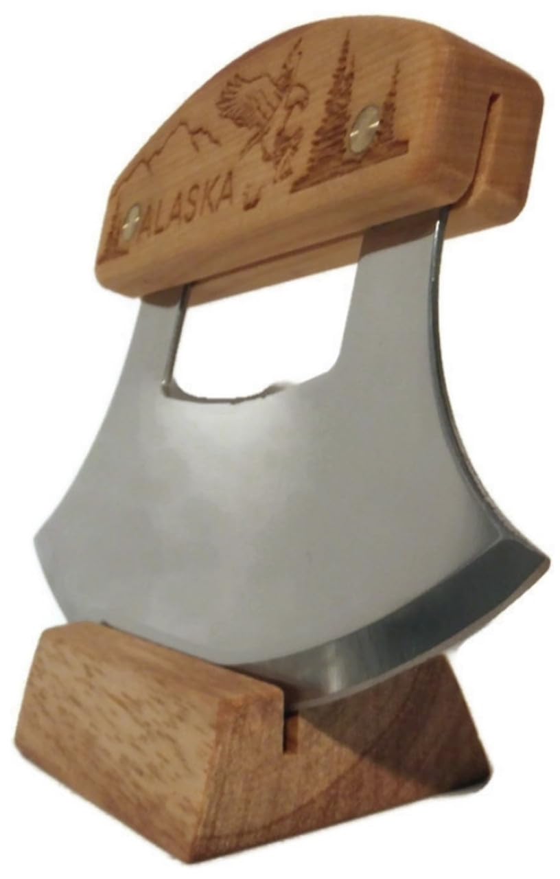 Inupiat Birke Alaska Besteck Ulu Messer Adler Flight Berge