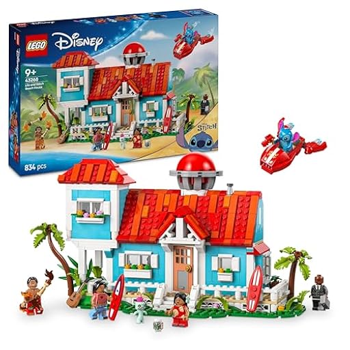LEGO ǀ Disney Casa en la Playa de Lilo y Stitch de Juguete con 6 Habitaciones, Observatorio, Nave Espacial, 5 Minifiguras, Tabla de Surf y Más, Regalo de Cumpleaños para Niñas y Niños de 9+ Años 43268 | Ya disponible en tu tienda friki favorita! En mundofriki.es!