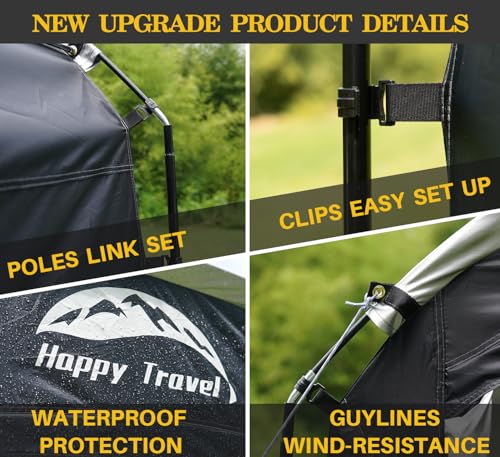 Happy Travel CABIN-BIKE TENT-02 Storage Shed Tent, Waterproof Portable Bicycle Cover With 30% More Top Storage Space For 2/3/4/5 Bikes,Clips Easy Setup Outdoor Sheds Shelter thumb #7