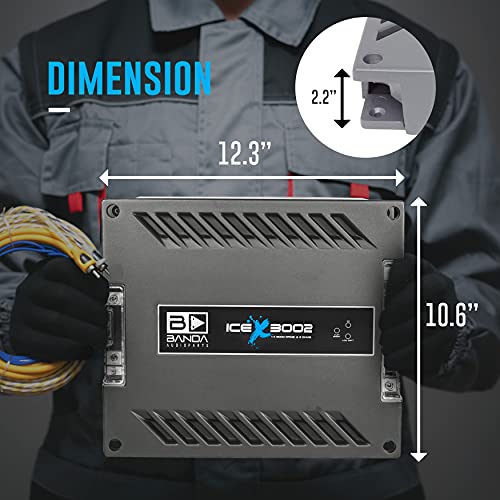 Banda Ice X 3002-1 Channel 3000 Watts RMS 2 Ohm Car Amplifier