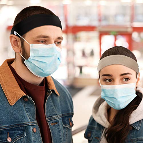 Willbond WILLBOND-ELASTIC BUTTON HEADBAND-J8 16 Pieces Elastic Headbands With Button Yoga Sports Headband Sweatband Non Slip Nurse Headbands Multicolored Ear Protection Holder thumb #4