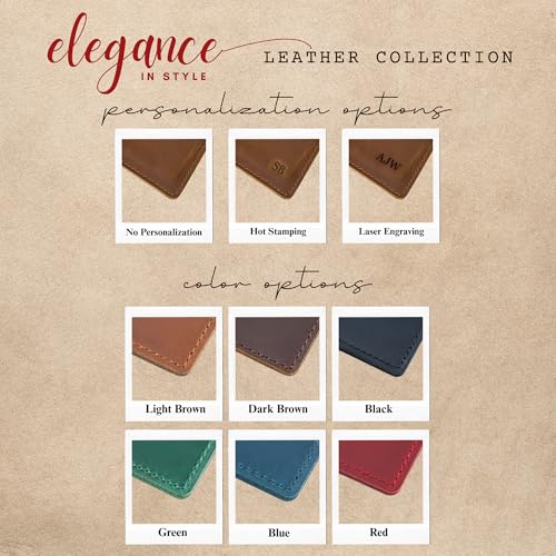 Personalized Slim Leather Card Holder Wallet, Minimalist Red Leather Wallet Card Sleeve, Front Pocket, Genuine Leather Credit Card Holder Christmas Gift3