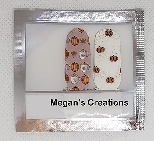 Pumpkin Spice Accent Nail Polish Wraps - Nail Polish Strips- Set of 4 strips