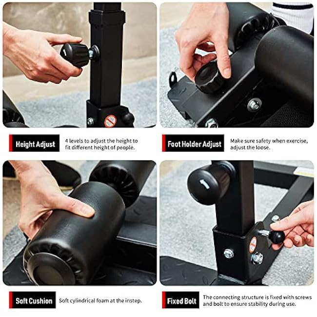 leikefitness Deep Sissy Squat Bench Core Workout Multifunctional Leg Exercise Machine for Home Gym