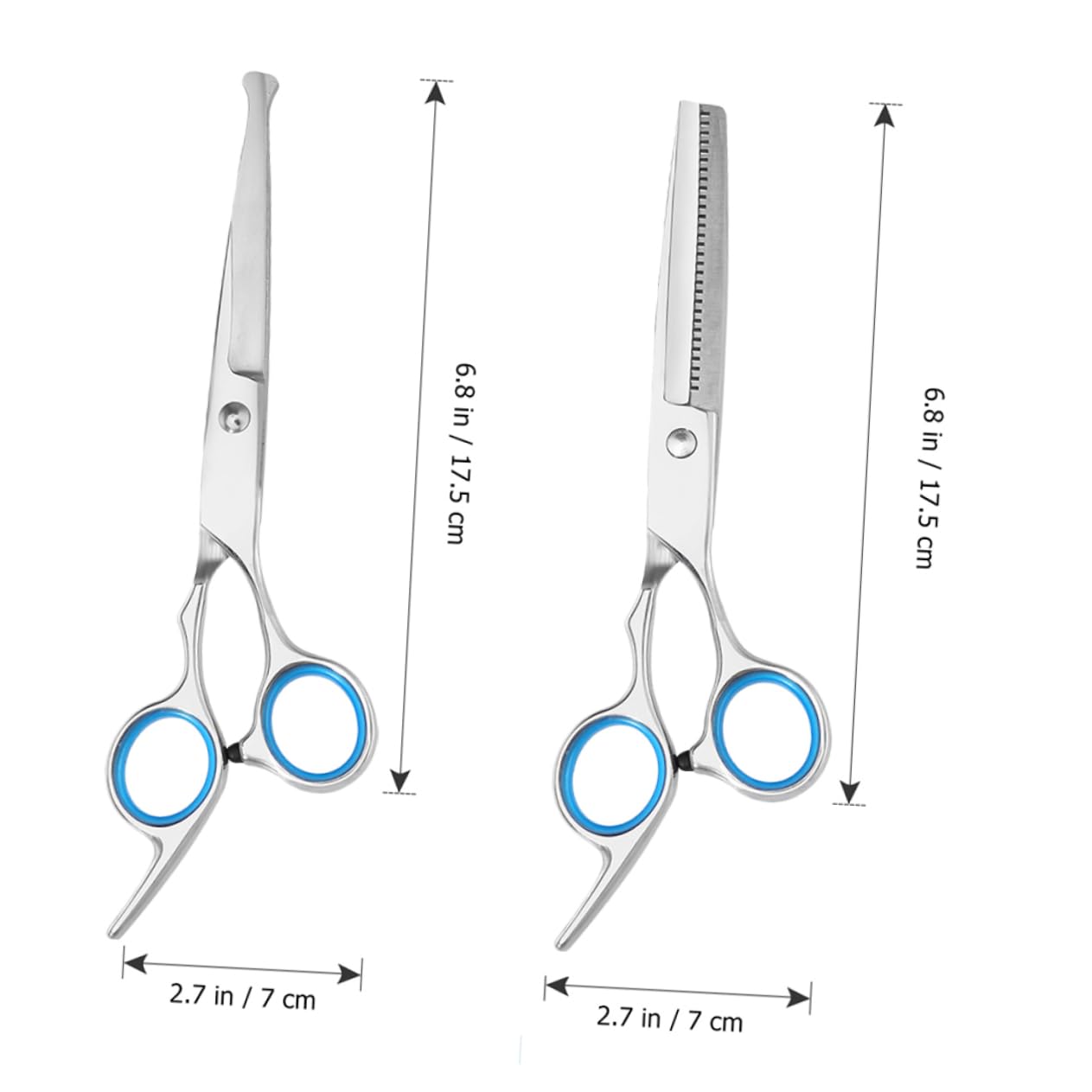 BESPORTBLE 2-piece Pet Hairdressing Scissors Kit Stainless Steel Dog Grooming Scissors for Trimming Round-tipped Ergonomic Design