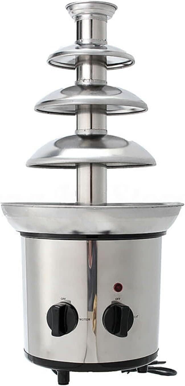 ASerZenith Chocolate Fondue Fountain, Chocolate Fountain, 4 Tiers Electric Melting Machine Chocolate Fondue Fountair, 4-Pound Capacity, For Nacho Cheese, Bbq Sauce, Ranch, Liqueurs