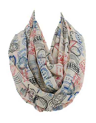 Etwoa's Postal Stamp Travel Infinity Scarf Traveller Gift2