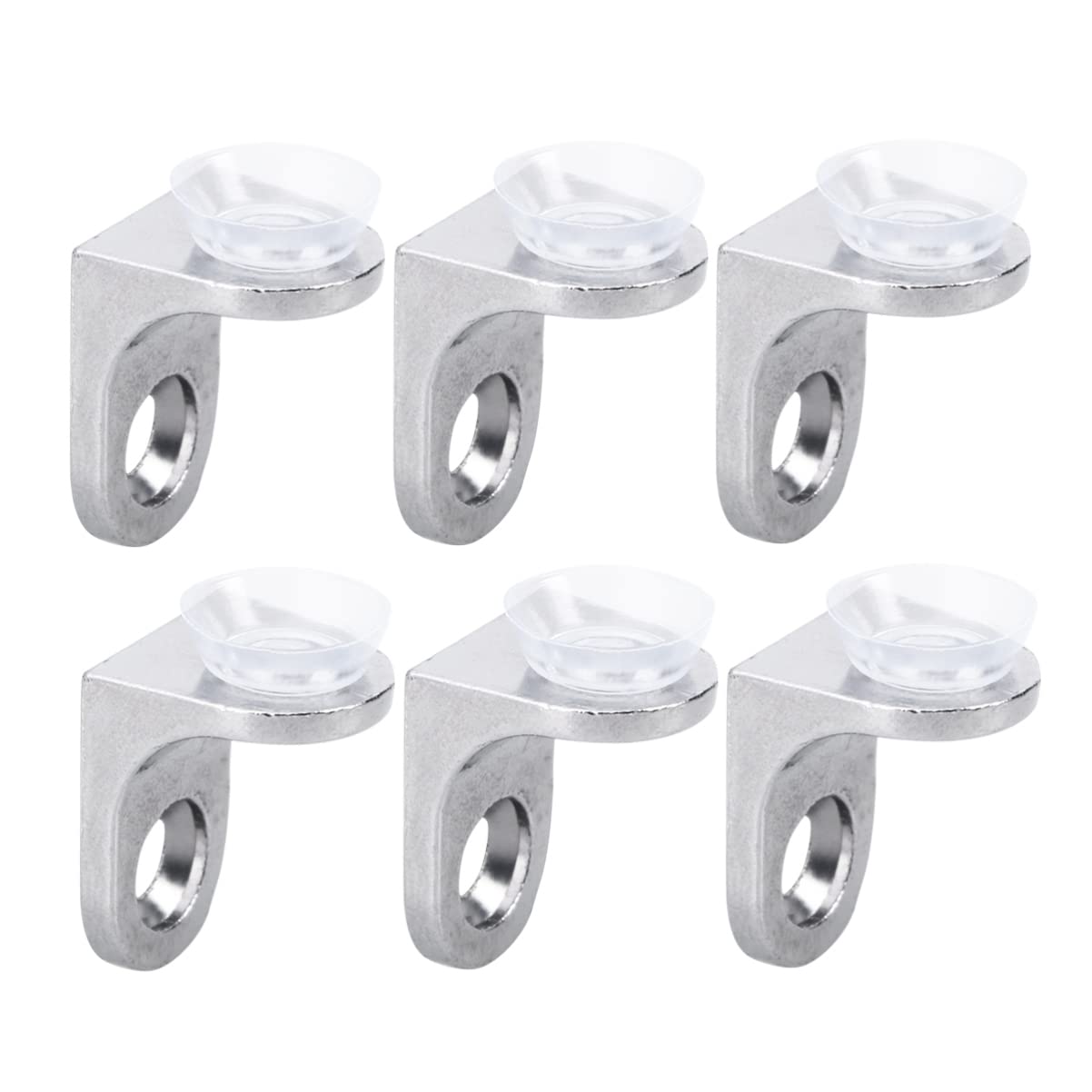 YARNOW Mounting Brace Fixing Glass Shelf Bracket Pegs Supports, 10PCS Glass Mounting Bracket With Suction Cup Bases and with Screws (Silver)