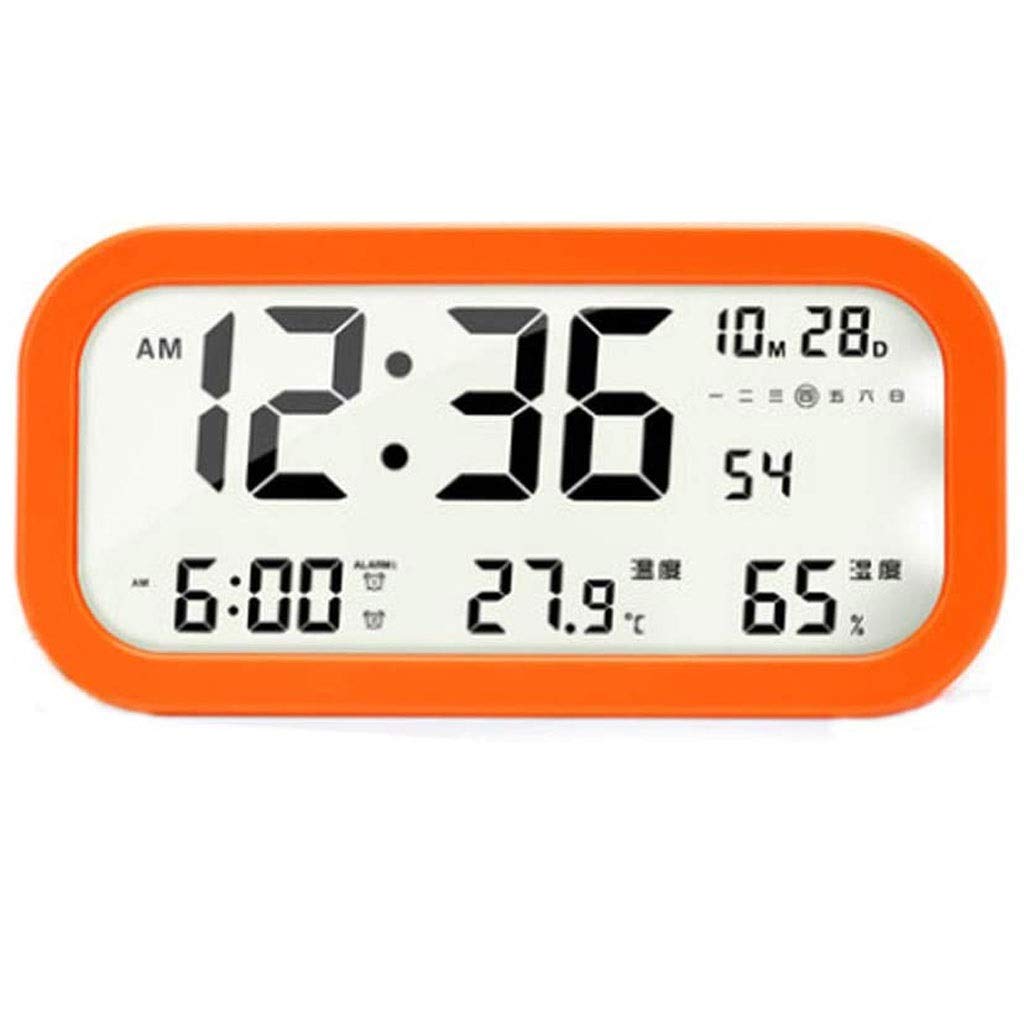 LED Digital Alarm Clock Backlight Sensing Function Date Temperature and Humidity Display Snooze Sleep Timer Color C A
