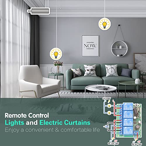 Dieserc 2404 Dc 12V 24V 4Ch Wireless Remote Control Switch Dc 6-30V 10A 4-Channels 433Mhz Radio Frequency Relay Receiver thumb #1