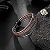 Speroto Men's Adjustable Premium Leather Bracelet in Black and Brown with Stainless Steel Magnetic Clasp, Multi-Layer Braided Genuine Leather Bracelet Gift Idea for Men/Women #1