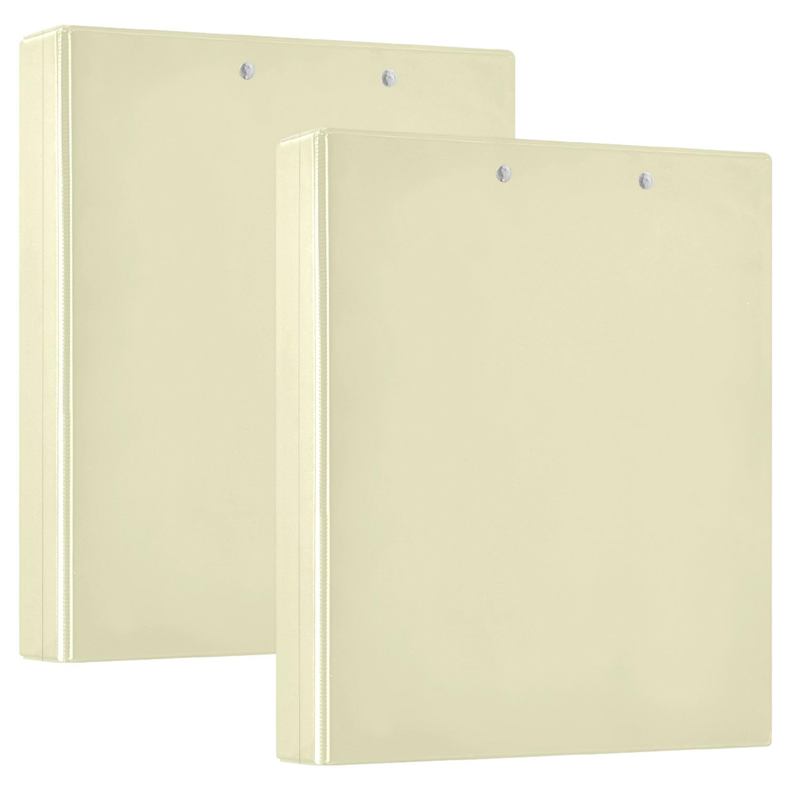 Raccoglitore a 3 anelli stampato, raccoglitore ad anelli a D con tasche, raccoglitore decorativo per scuola, università o ufficio, crema, taglia unica 2