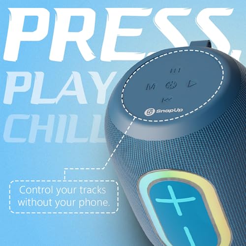 Image of Groove BOP Big Impact 14W Powerful Sound, with up to 8Hrs of Playtime, Tru HD Bass, Advanced Bluetooth 5.3, Multiple Compatibility Connections, RGB Light - Tropical Blue