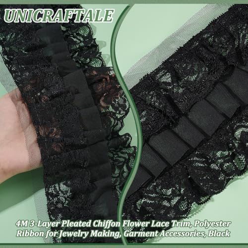 Ruban plissé en dentelle organza UNICRAFTALE 4cm pour couture - 6