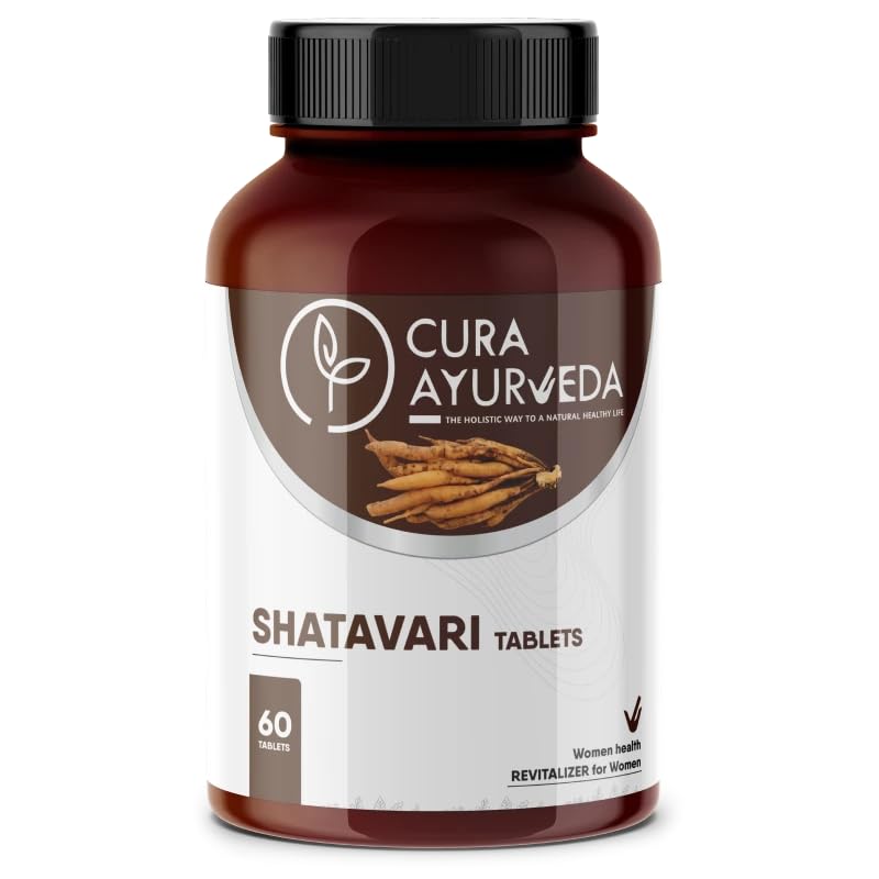 Cura Ayurveda Shatavari 100% Natural Womens Wellness Tablets | Female Health Support Supplement | Stress Relief, Immunity Boost - Pack of 60 Tablets (B0CGD48KVL) Amazon Price History, Amazon Price Tracker