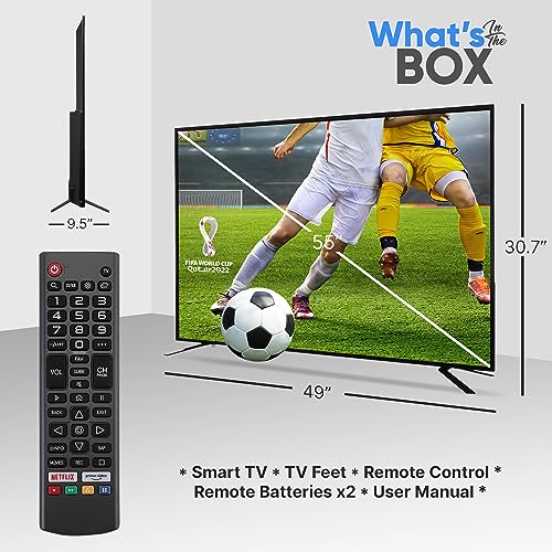 Image of Pyle 55 inch 2160p UHD Smart TV - Flat Screen Monitor HD DLED Digital /Analog Television w /Built-in WebOS Hub Operating System, HDMI, USB, AV, Full Range Stereo Speaker, Wall Mount, Includes Remote Control