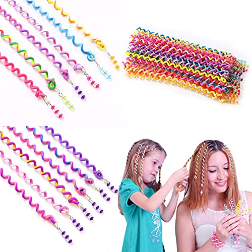 ThEast Girls Hair Styling Twister Clip, Women Hair Braider DIY Tool Accessories, Hair beads for braids for girls 12PCS (B)