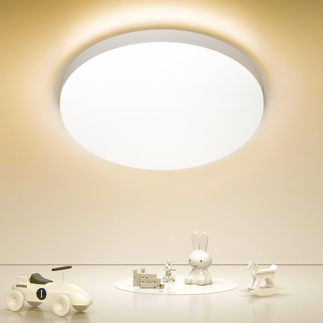 MGEELED Deckenlampe LED Deckenleuchte Flach 36W 3000K 4300LM Badezimmer Lampe Rund Badlampe Küchenlampe kellerlampe Decke für Flur Schlafzimmer Wohnzimmer Balkon Ø23CM