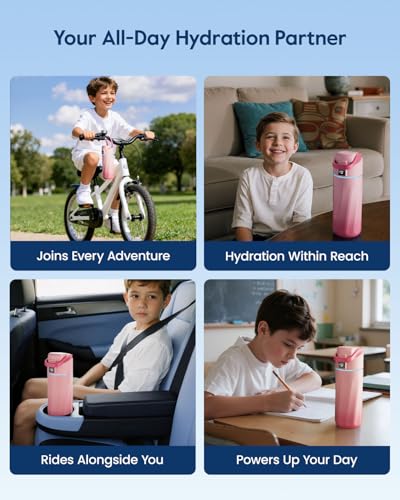 Boost Smart Hydration Bottle with Reminder & Tracker, 473 ml Children's Water Bottle for School, DIY Fridge Magnets, BPA-Free Insulated Stainless Steel, Perfect for Travel & Camping - Image 8