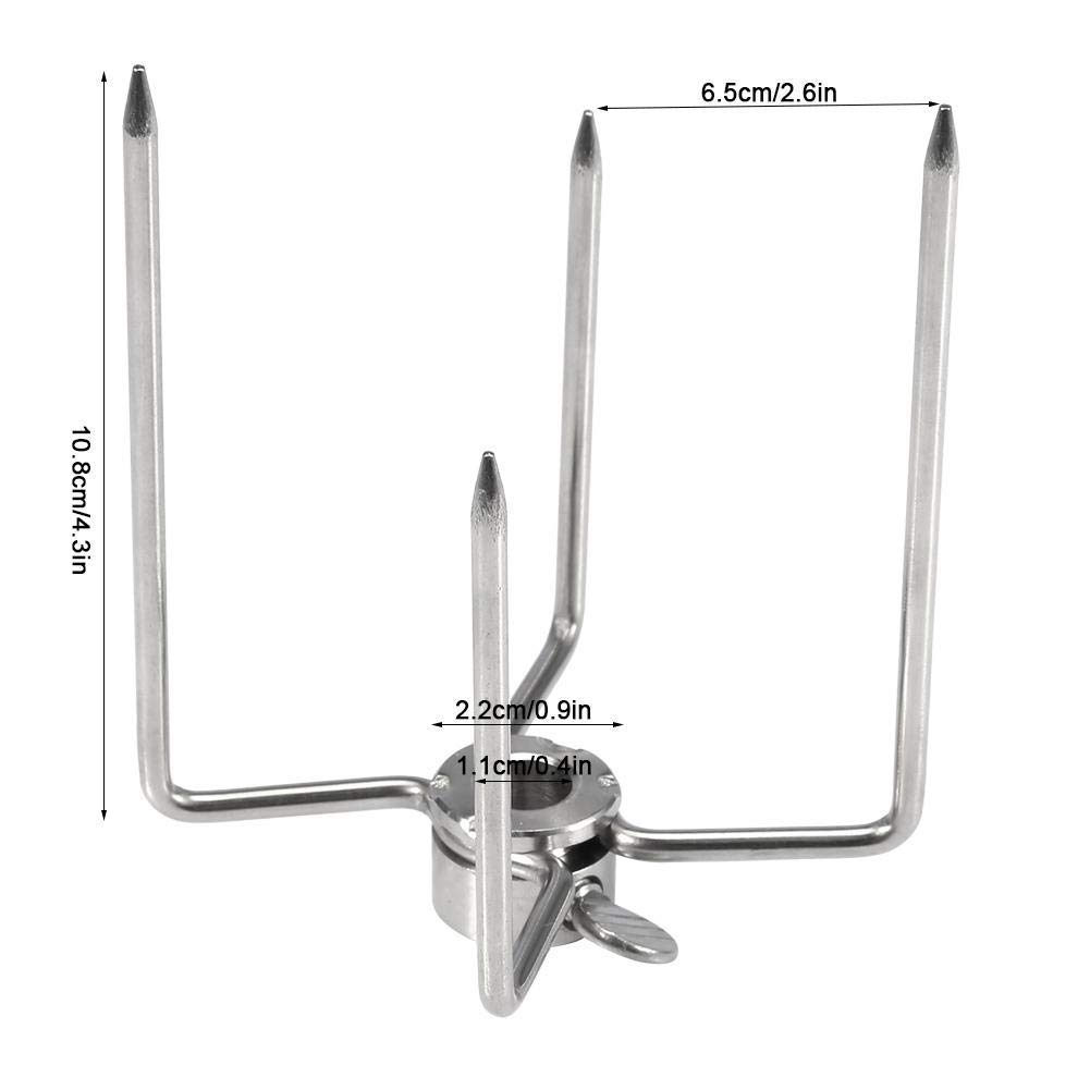 Forchette Girarrosto Barbecue In Cromo - 2 Pezzi, Per Spiedi E Arrosti, Resistente Al Calore - Foto 4