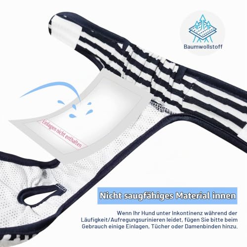 Namsan Einstellbare und waschbare Hundewindeln Hund Hygieneunterhose mit Magictape Werke für kleine bis mittlere Hündchen - XL