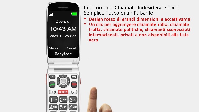 Easyfone Prime A2 Cellulare per anziani con tasti grandi e stazione di