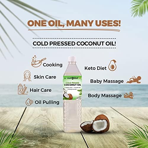 Image of nutndiet Cold Pressed Coconut Oil 500ml PET Bottle | Pure & Natural | Ideal for Cooking, Skin Care, Hair Care & Massage | Chemical-Free, Rich in Nutrients & Antioxidants