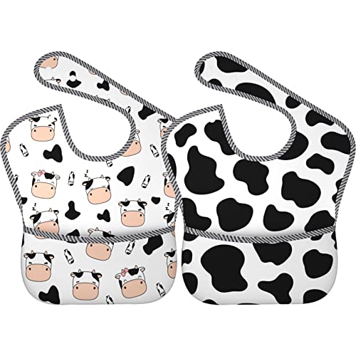 Image of Qwalnely Bibs Cute Baby Stuff 2Packs for 6-24 Months Waterproof Washable Fabric