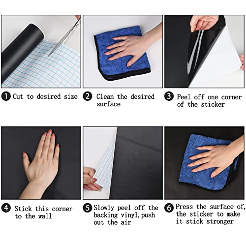 Flfk Self Adhesive Black Wallpaper Blackboard Wall Decal Removable Chalkboard Wall Sticker Chalk Wallpaper For Kitchen School Classroom Office 118" X 7.8" #TOP7