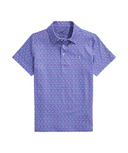 Image of vineyard vines Boys' Printed Sankaty Performance Polo, Bomb Pop - Blue, 4T