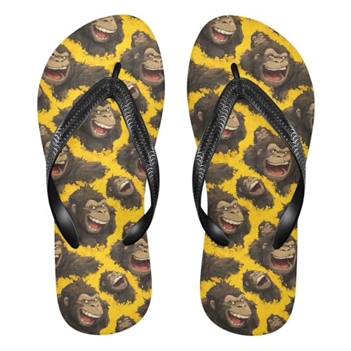Flip Flop Sandals Funny Gorilla Print for Women Men Beach Outdoor XS