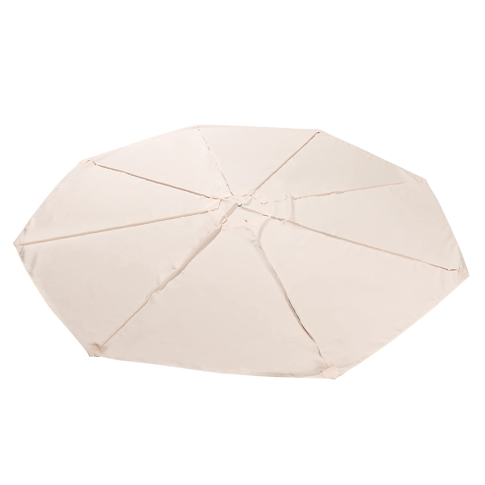 DOITOOL Coperture per ombrelloni da giardino di ricambio 3x3 Metri 8 stecche UV Protezione Parasole Copertura per Ombrellone da terrazzo e Esterno (Beige, senza Supporto)