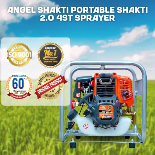 Image of PAD CORP by PADGILWAR CORPORATION Portable Angel Shakti 4 Stroke Petrol Engine Agriculture Power Sprayer, 36 Cc Engine, 750ml Fuel Tank, Easy Starter, Fuel Efficient, Isi Mark Engine