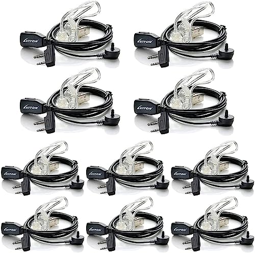 Midland Earpieces with Mic - Security Headsets for Two Way Radios - Compatible with Midland GXT1000VP4 LXT600VP3 GXT1050VP4 GXT1000XB LXT500VP3 etc (10 Pack)