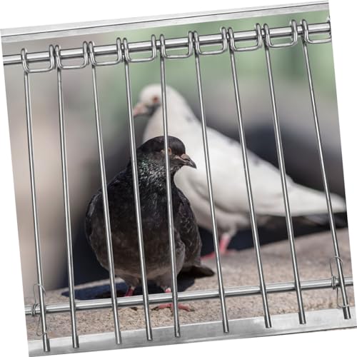 Barras de hierro para palomas y aves con trampilla unidireccional plateada para jaulas de cría 6