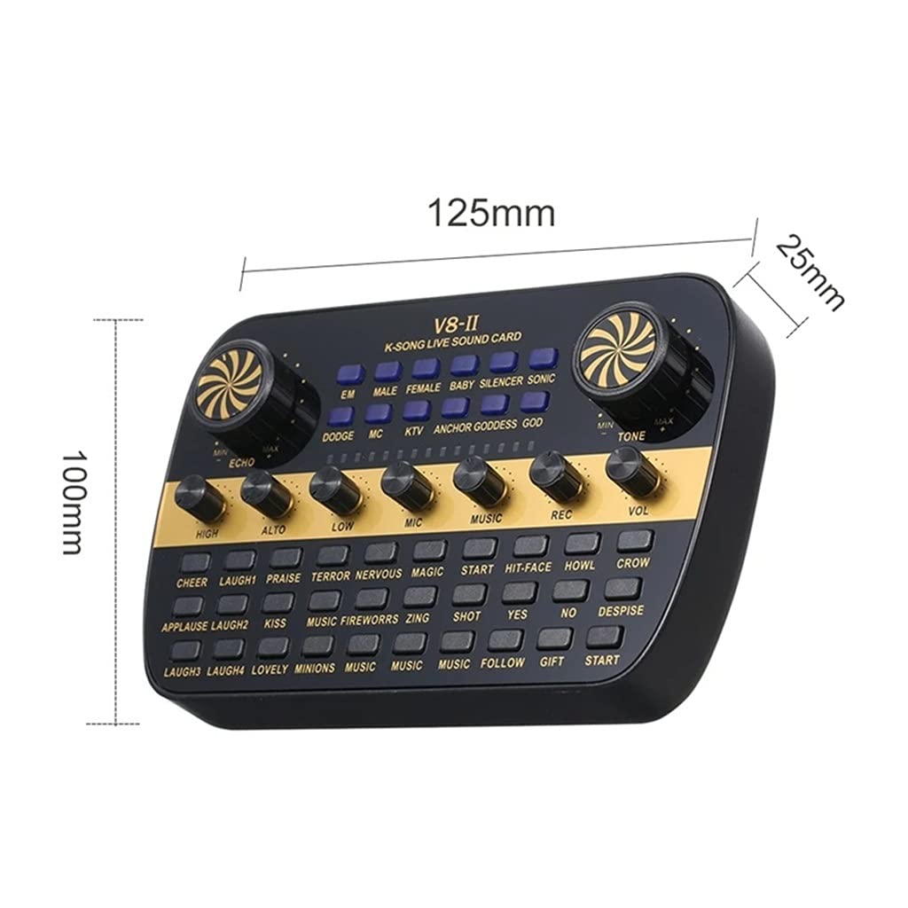 MRKU Carte Son en Direct Mélangeur Audio Intelligent à Volume réglable Carte Son pour Ordinateur PC Son en Direct