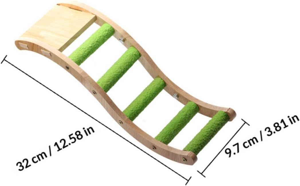 2pcs Parrot Wooden Ladder Bird Climbing Cage Accessories Natural Sanded Wood Suitable for Budgerigars and Small Birds Indoor Plaything