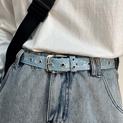 Fashion Denim Skinny Waist Belts for Women with Studded Holes Pants Jeans Dresse2