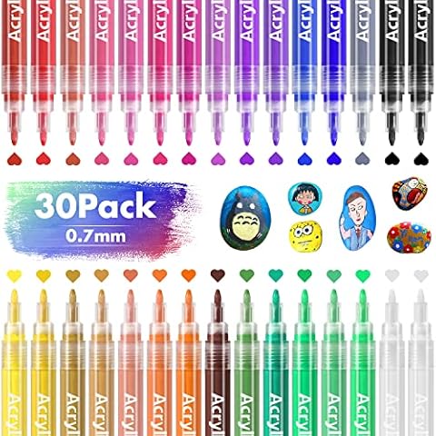 VACNITE Rotuladores de Pintura Acrílica, Juego de 30 Piezas Cover