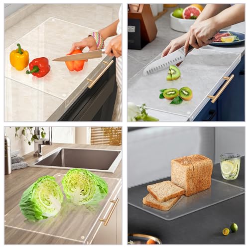 Tabla de Cortar Acrílica Daily Treasures de 41,9 x 35,6 cm con Mango Dorado, Antideslizante y Transparente para Cocina miniatura 5