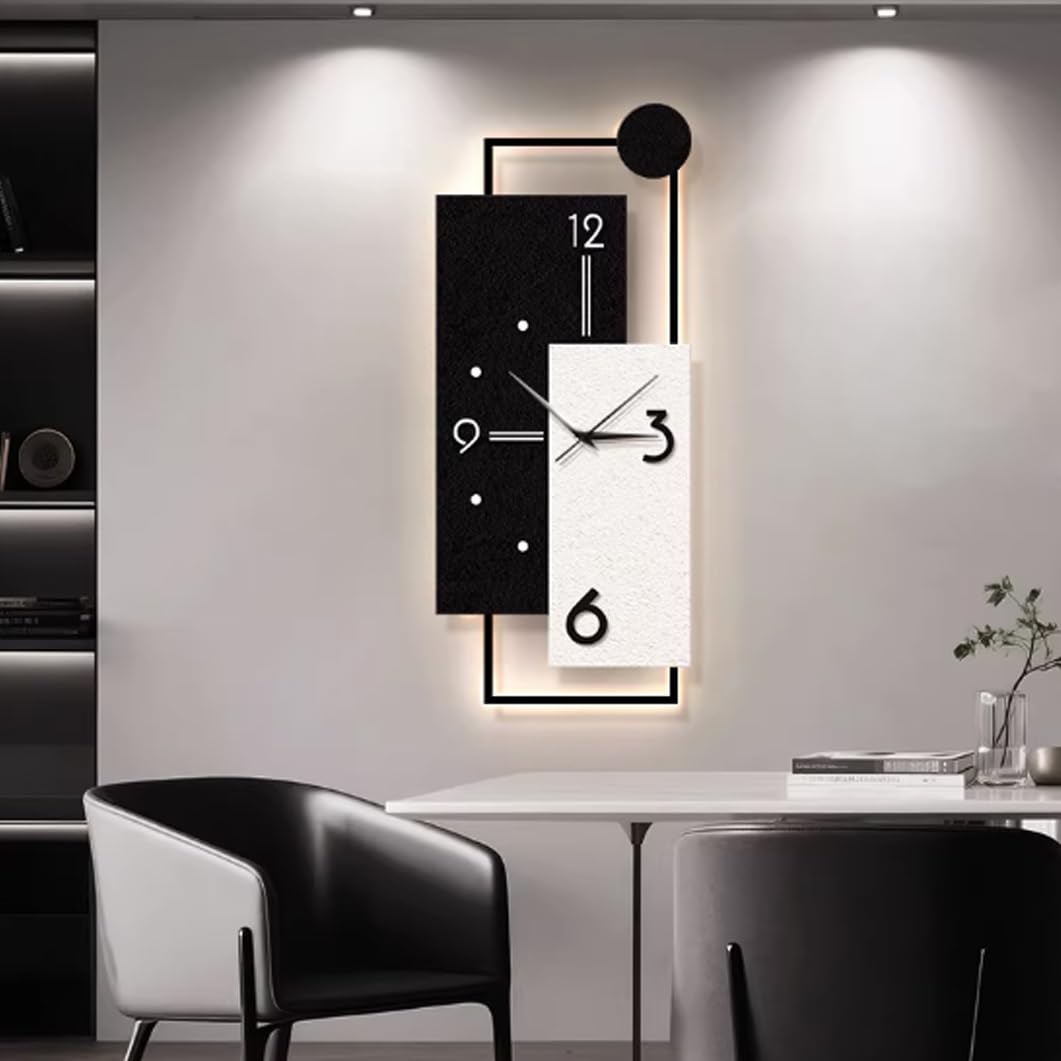 Orologio da parete 3D con luci a LED, orologio decorativo silenzioso creativo, da appendere alla parete, perfetto per la decorazione dell'ingresso di casa