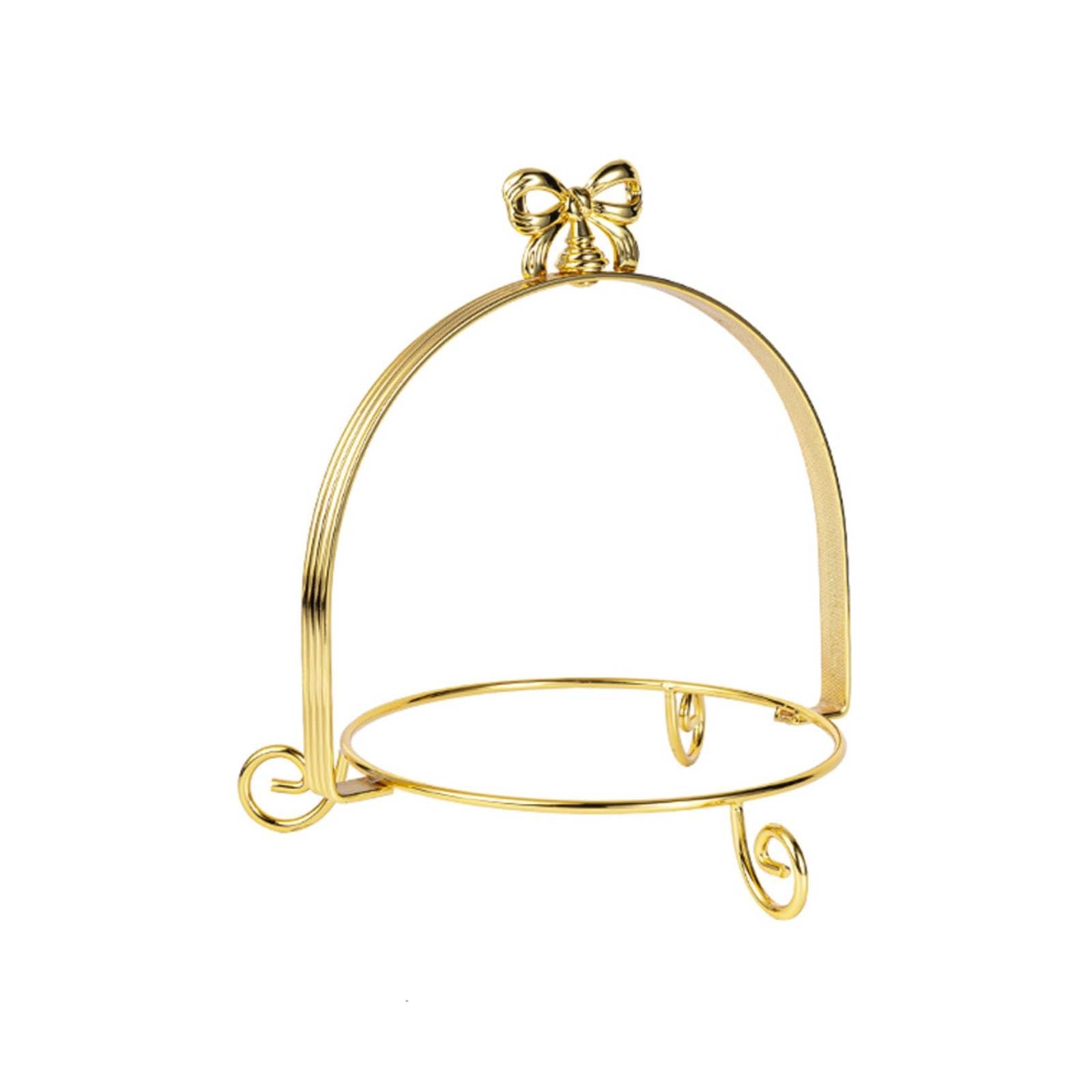 Support à Gâteau avec Poignée Élégant Plat Service Classique Vaisselle pour Mariage , Or , 27 Cm