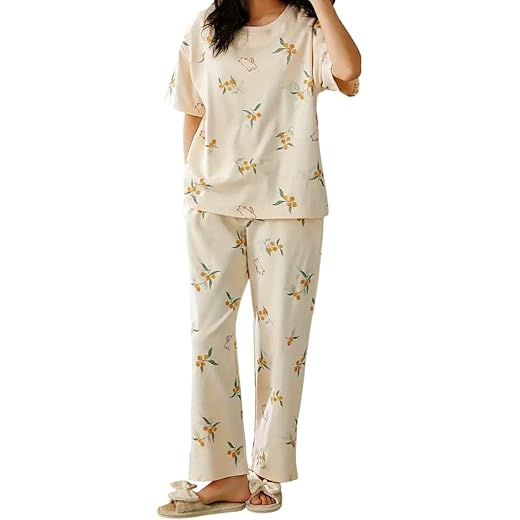 Cotton Pajama Set - Lightweight Printed