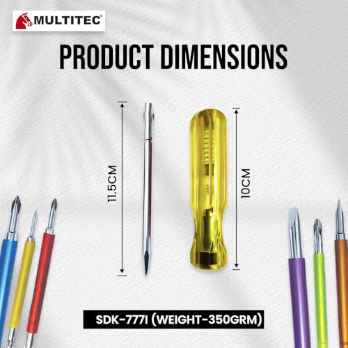 Image of MULTITEC SDK-777iC 7-in-1 Insulated Screwdriver Kit | Electrician Tool Set with Voltage Tester | Heavy-Duty Electrical Maintenance Toolkit