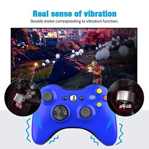 Wireless Controller for Xbox 360, YAEYE 2.4GHZ Gamepad Joystick Wireless Controller for Xbox 360 Console and PC Windows 7,8,10 (Blue) - Thumbnail 6